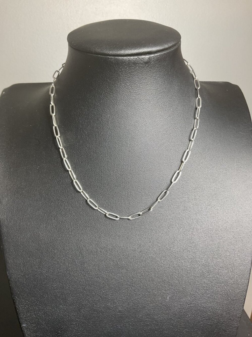 Silver Paperclip Chain Necklace Minimalist Edgy Y2K